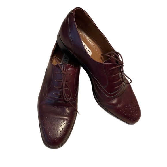 BALLY Garfield Brown Leather Lace Up Plain Toe Derby Oxfords Men's Size 12 - Picture 2 of 8